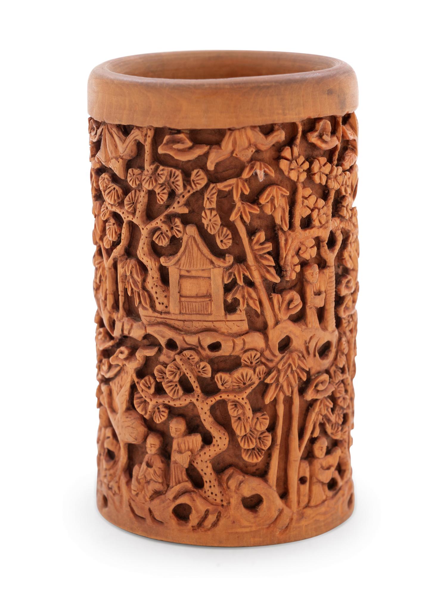 Four Chinese Bamboo Brush Pots, Bitong