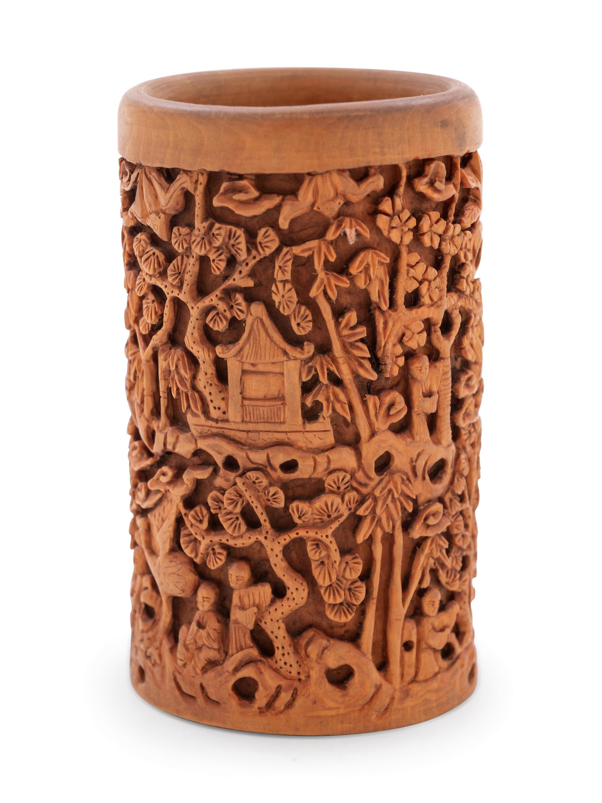 Four Chinese Bamboo Brush Pots, Bitong