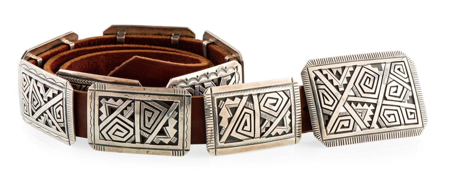 Sterling Silver Concha Belt Lot is located and will ship from Denver, Colorado.