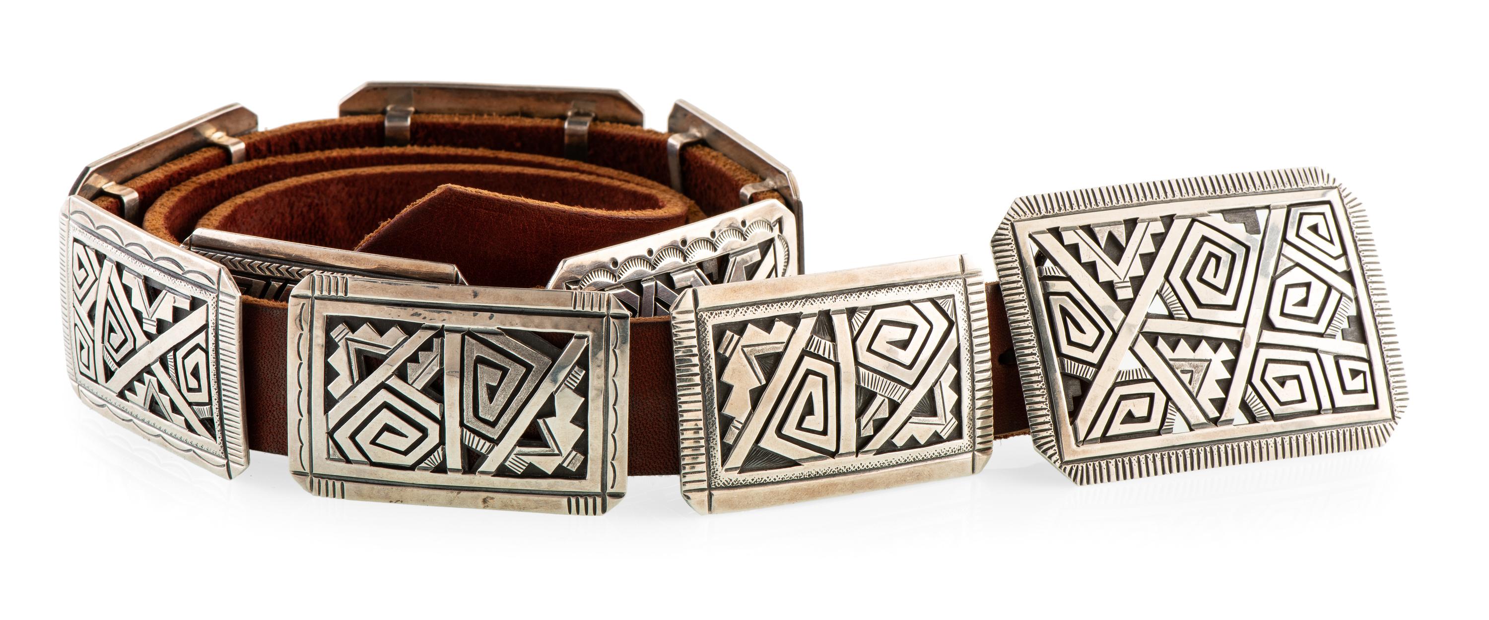 Sterling Silver Concha Belt Lot is located and will ship from Denver, Colorado.
