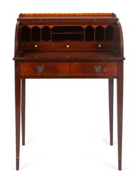 An English Mahogany Roll-Top Writing Desk — LATE 19TH/EARLY 20TH CENTURY