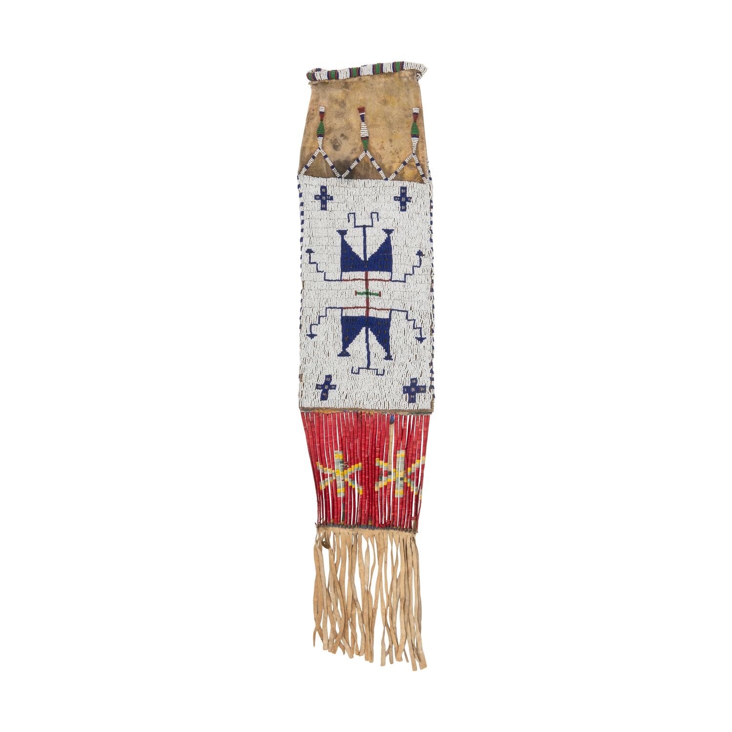 Sioux Beaded Hide Tobacco Bag