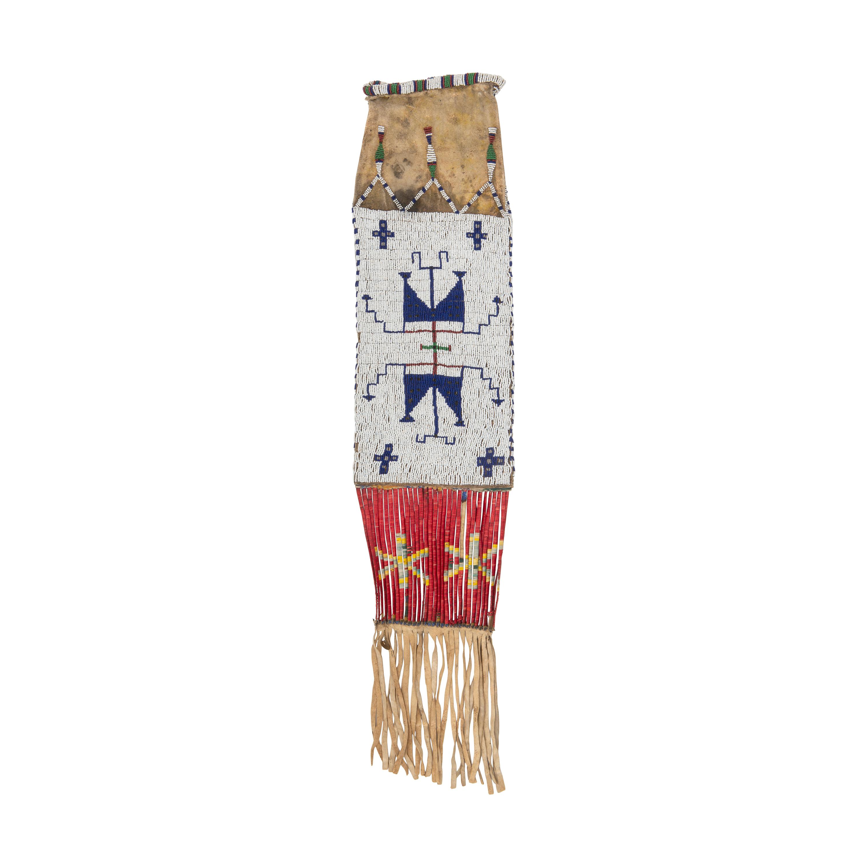 Sioux Beaded Hide Tobacco Bag