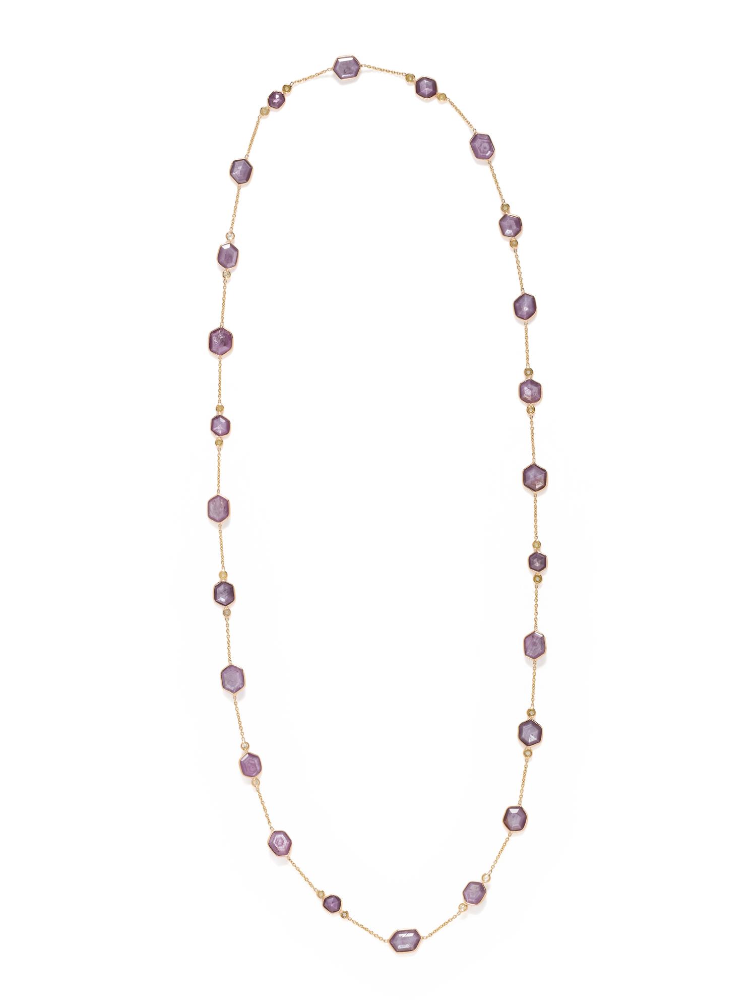 YELLOW GOLD, RUBY AND DIAMOND NECKLACE