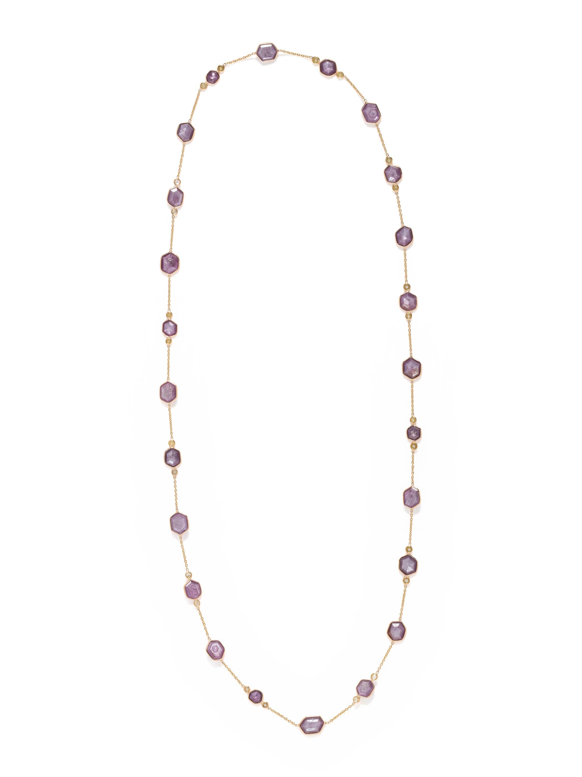 YELLOW GOLD, RUBY AND DIAMOND NECKLACE
