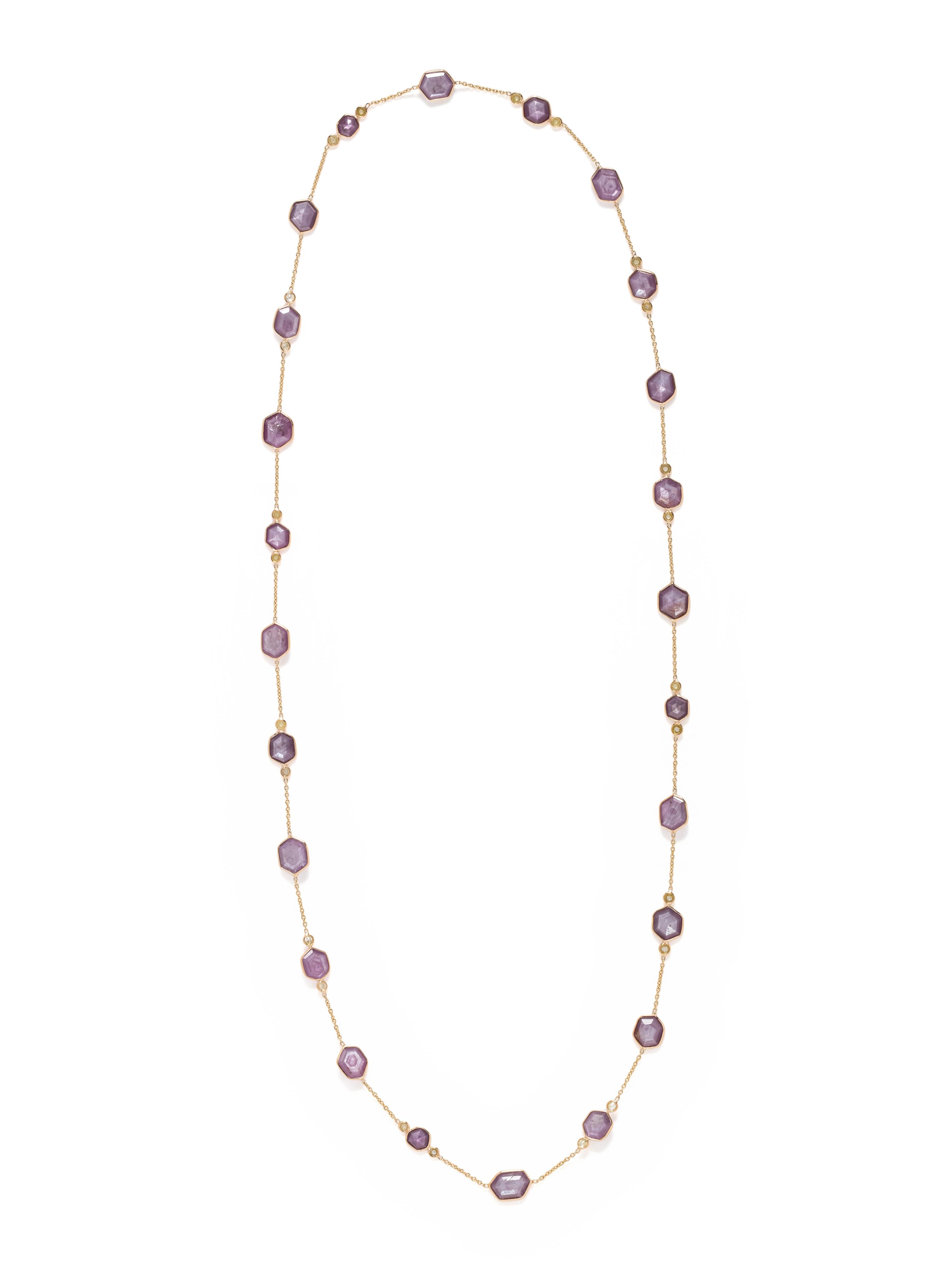 YELLOW GOLD, RUBY AND DIAMOND NECKLACE