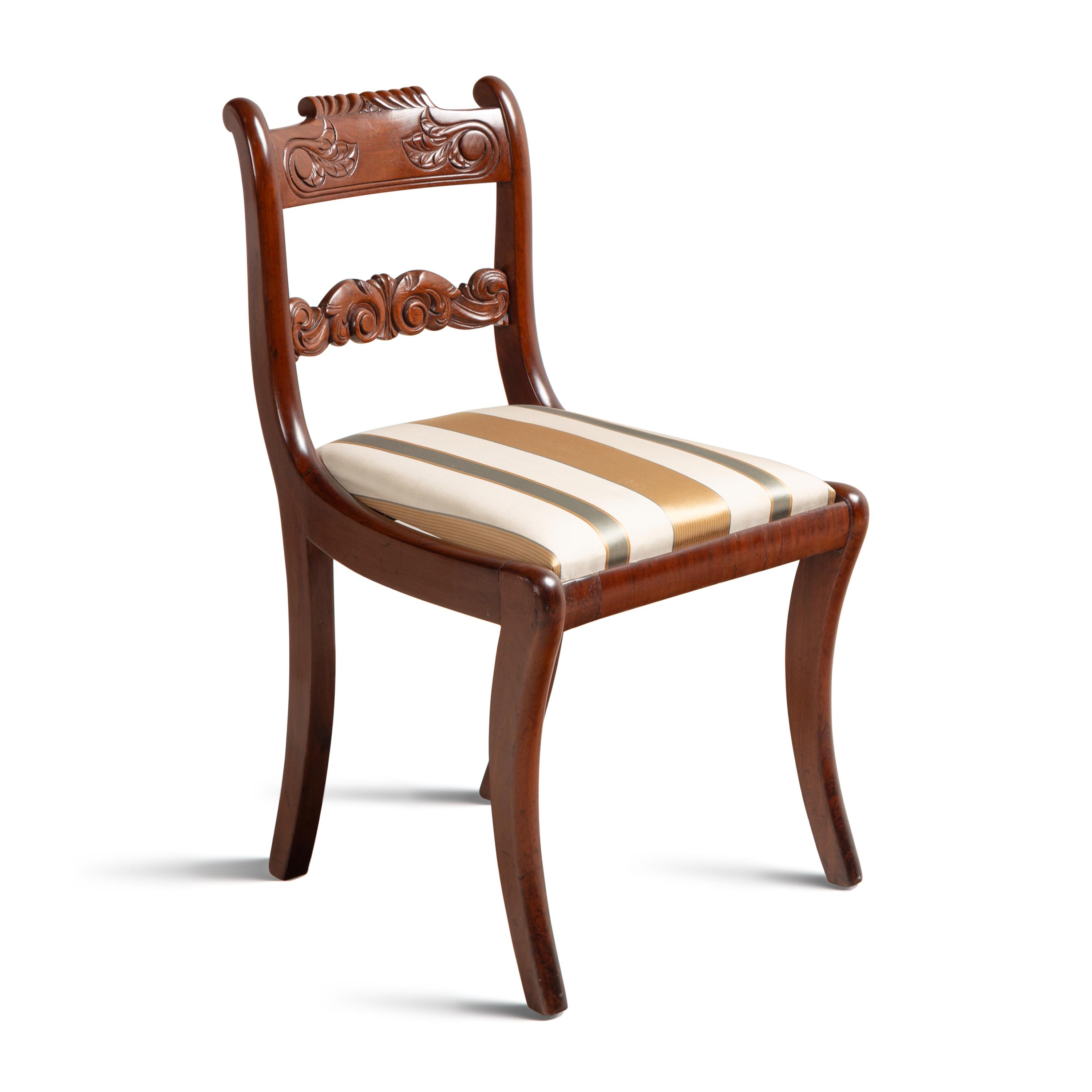 A Set of Six Regency Style Mahogany Side Chairs