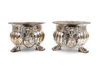 A Pair of Silver-plate Cache Pots
