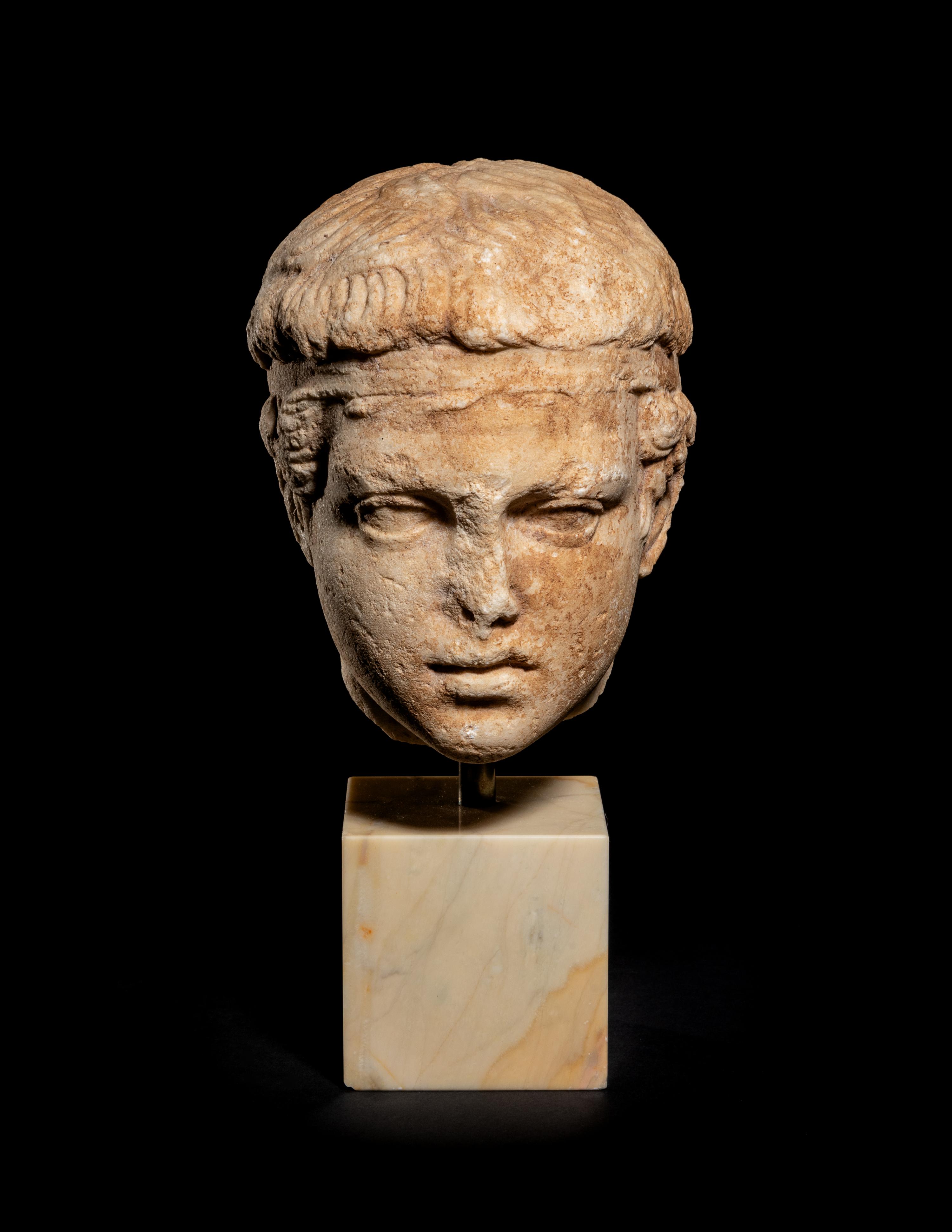 A Roman Marble Head of an Athlete