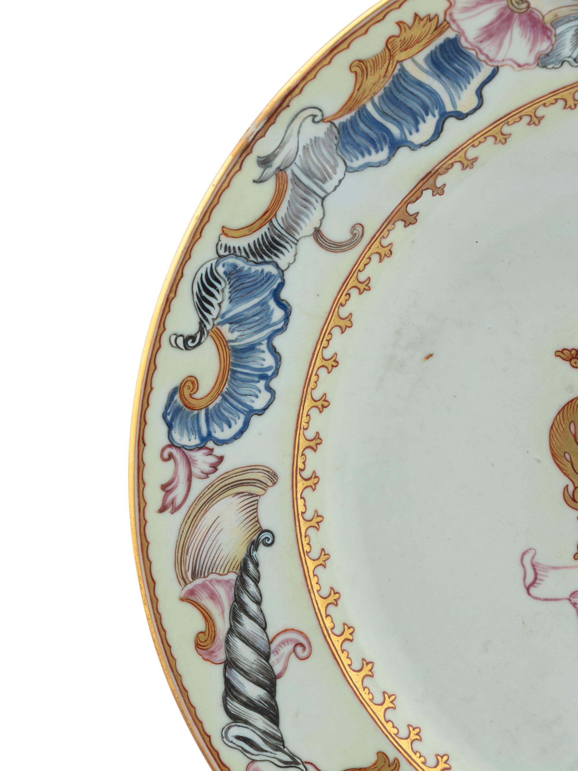 A Large Chinese Export Porcelain Armorial Charger for the Dutch Family Tulleken