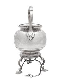 A Victorian Silver-Plate Kettle on Lampstand