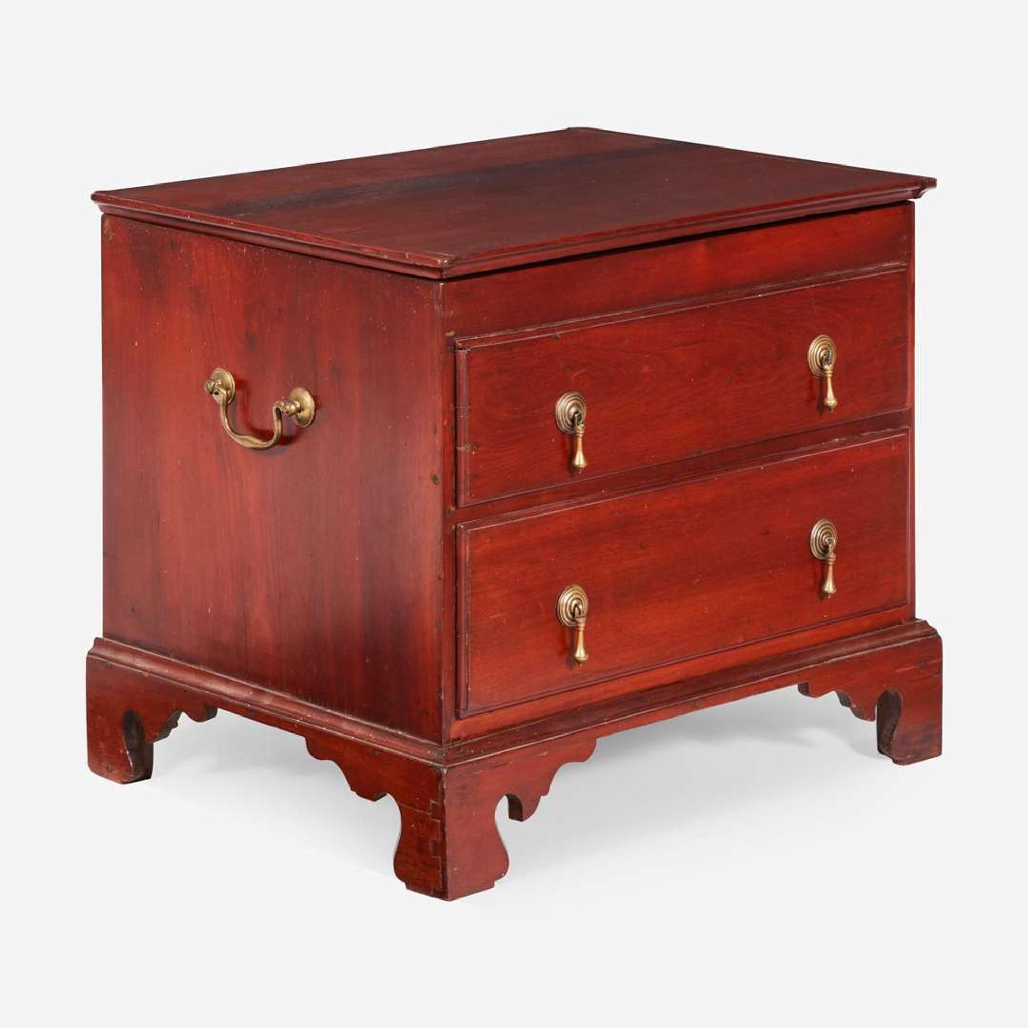 A Chippendale carved cherry sugar or liquor chest late 18th century