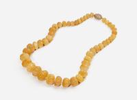 A Michele della Valle Fluted Carved Necklace with Diamond Clasp