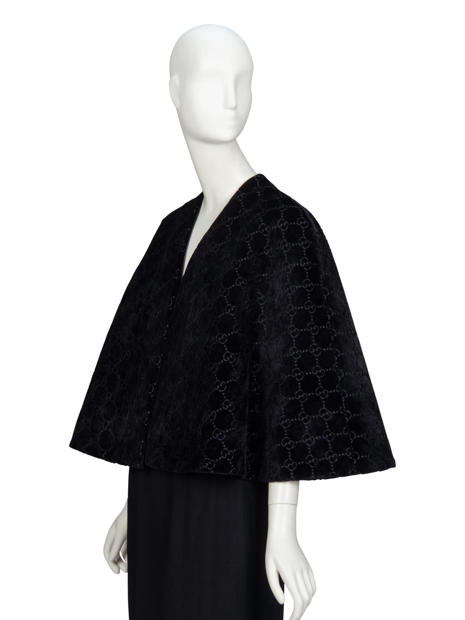 GUCCI, MONOGRAM VELVET CAPELET