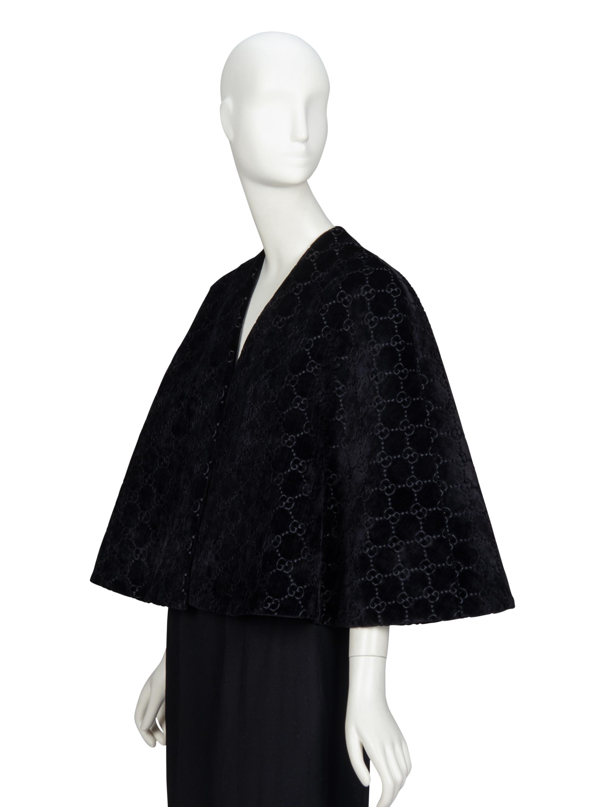 GUCCI, MONOGRAM VELVET CAPELET