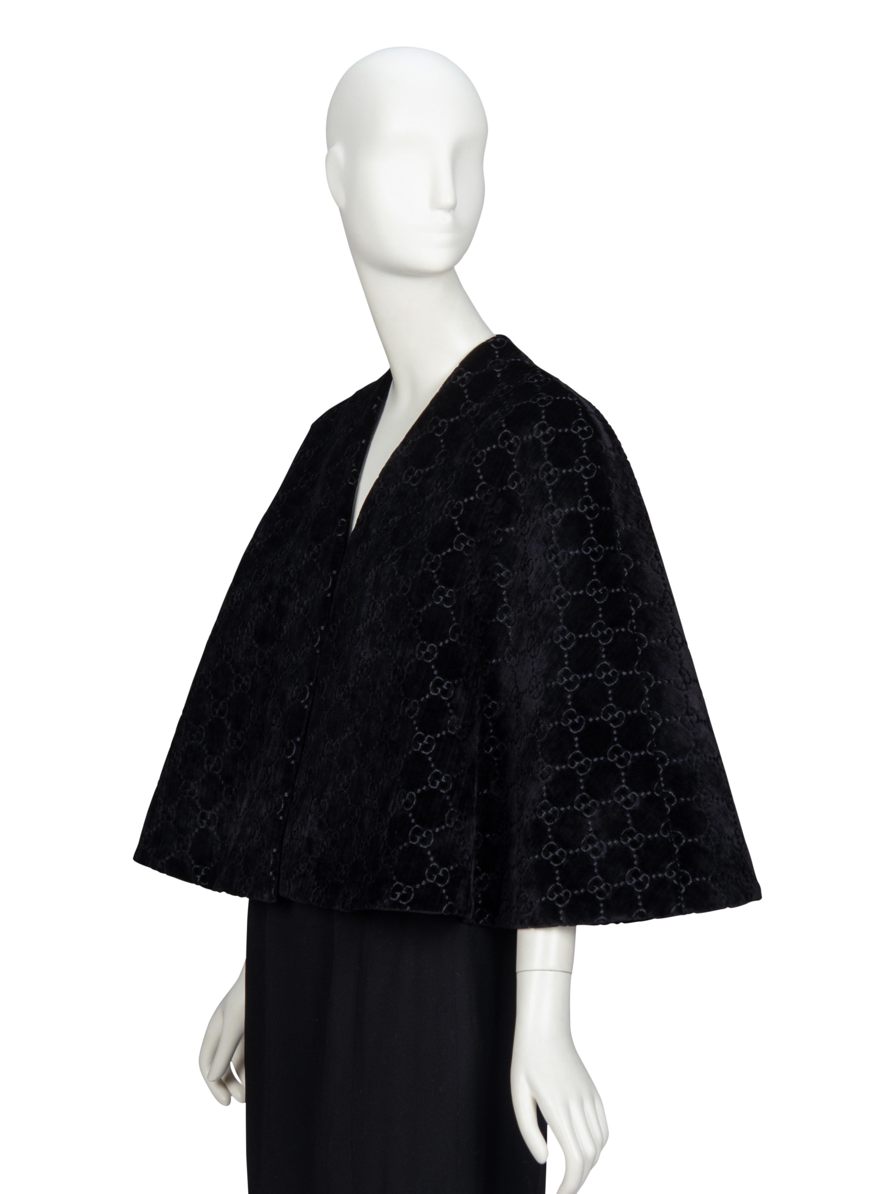 GUCCI, MONOGRAM VELVET CAPELET