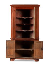 A Country Federal Grain-Painted Pine Corner Cupboard