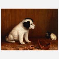 Ben Austrian (American, 1870–1921) Puppy and Chicks