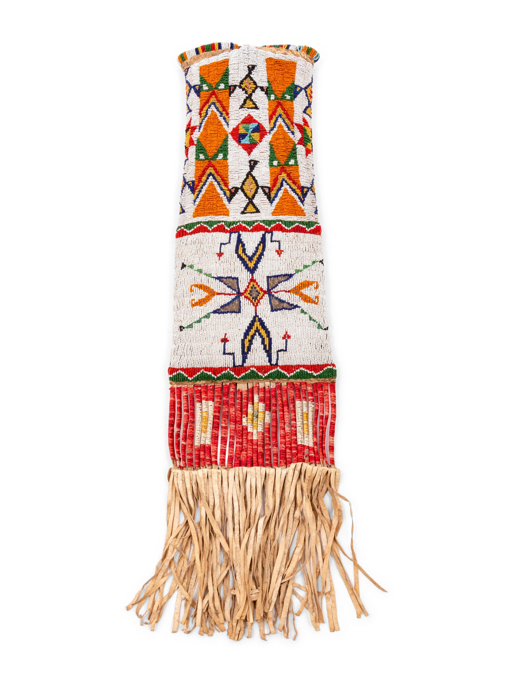 Sioux Beaded Hide Tobacco Bag