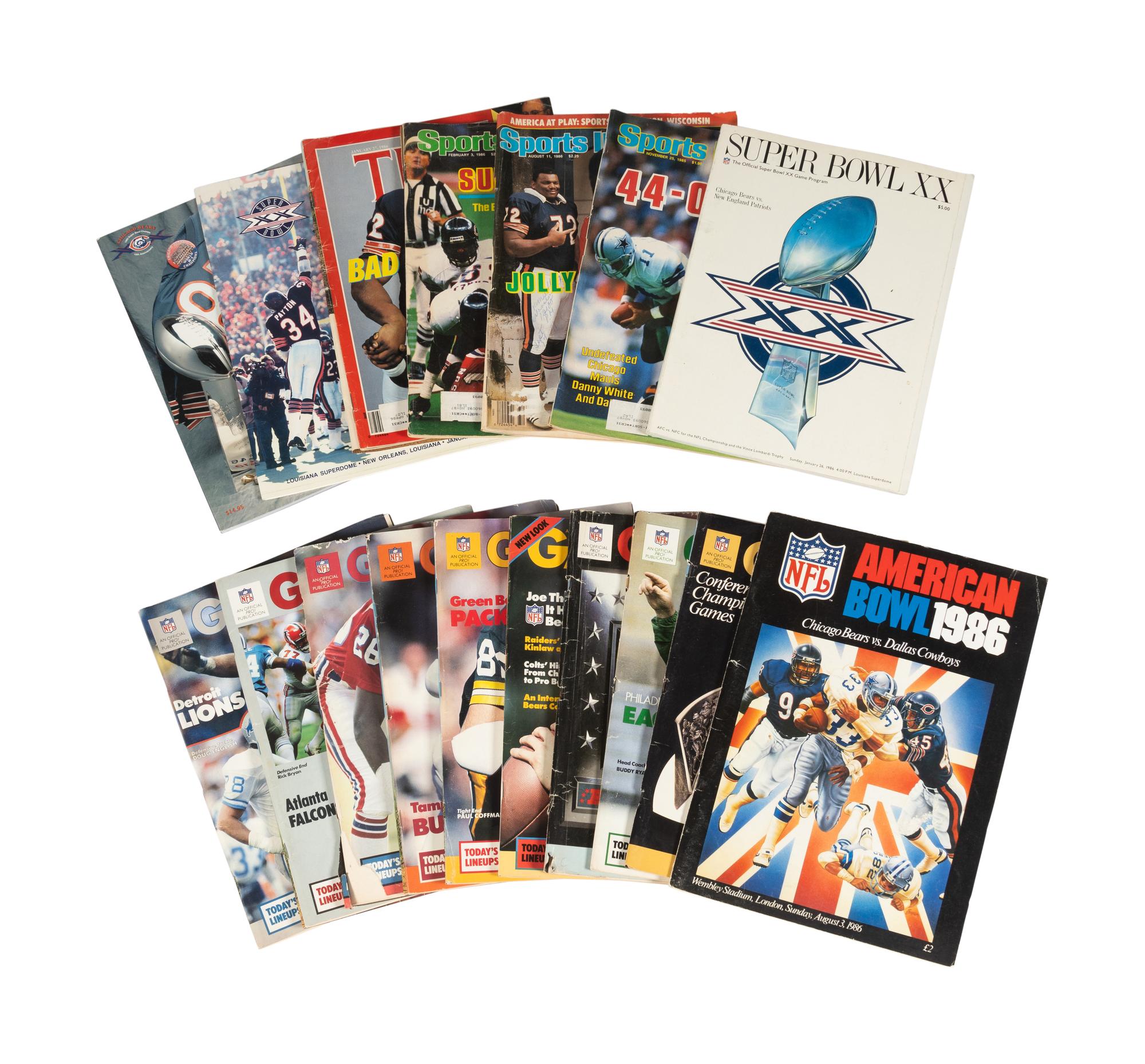 A Group of Chicago Bears 1985 and 1986 Super Bowl XX Memorabilia from The Collection of Sports Super Agent Steve Zucker,