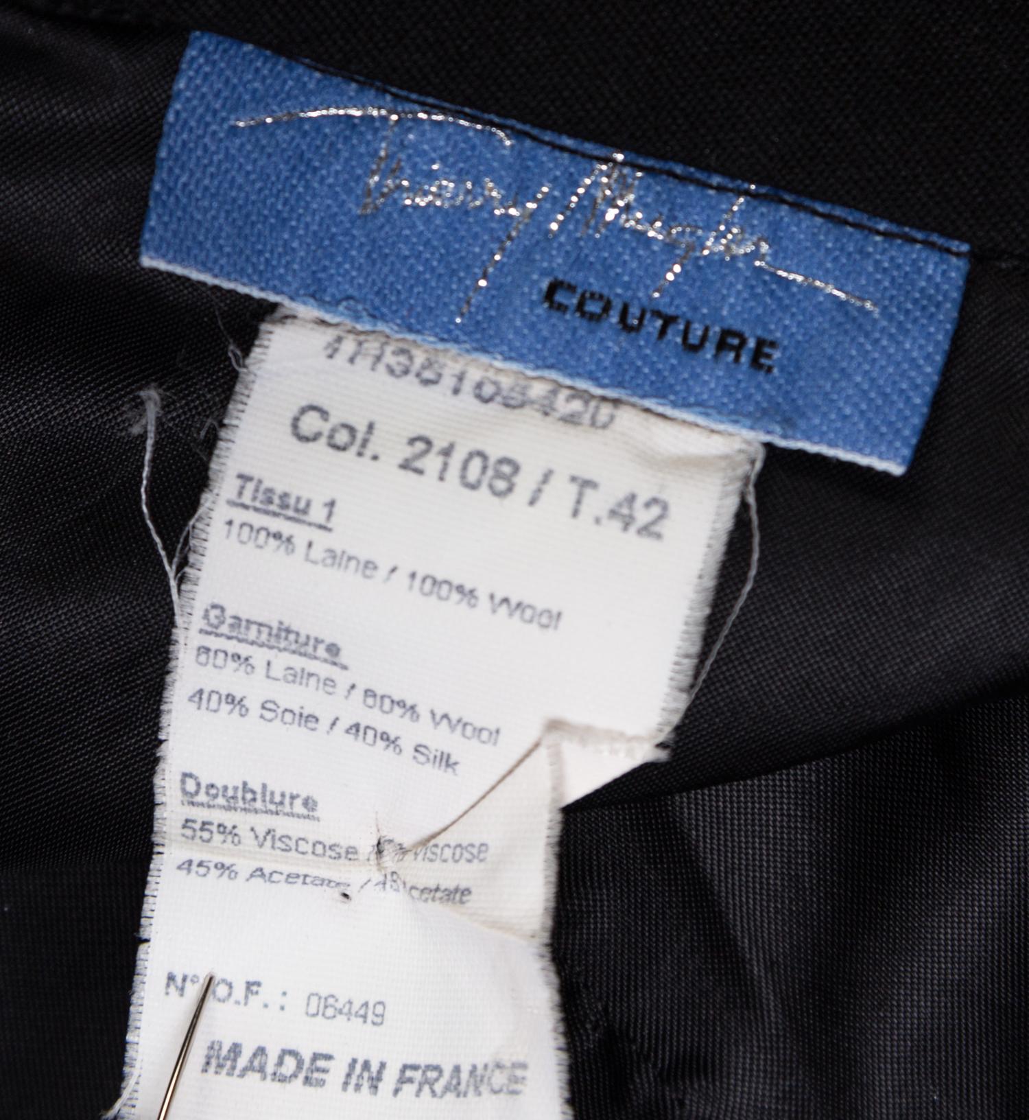 A Thierry Mugler Black Wool and Red Tuxedo Ensemble, Size 42.