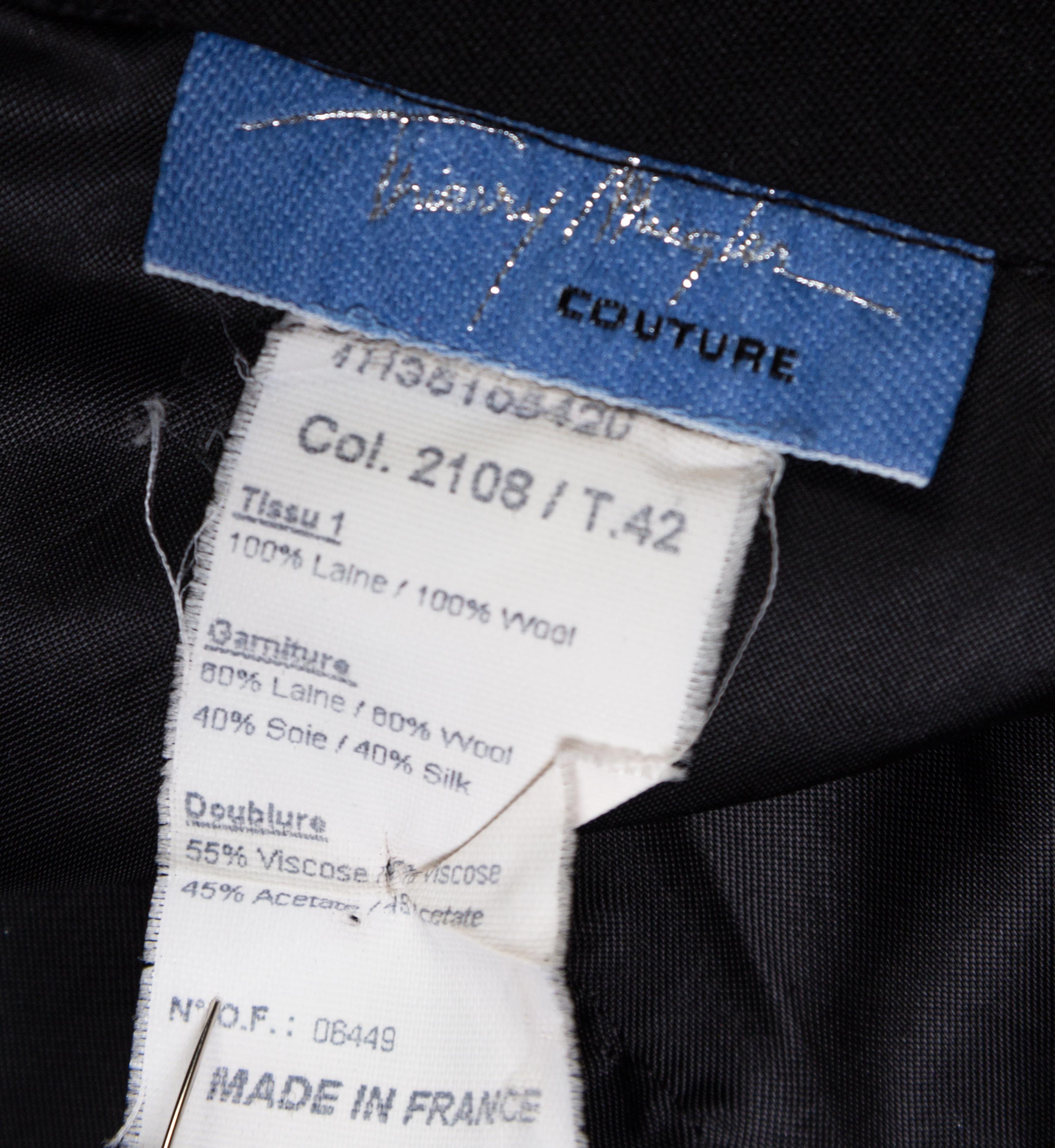 A Thierry Mugler Black Wool and Red Tuxedo Ensemble, Size 42.
