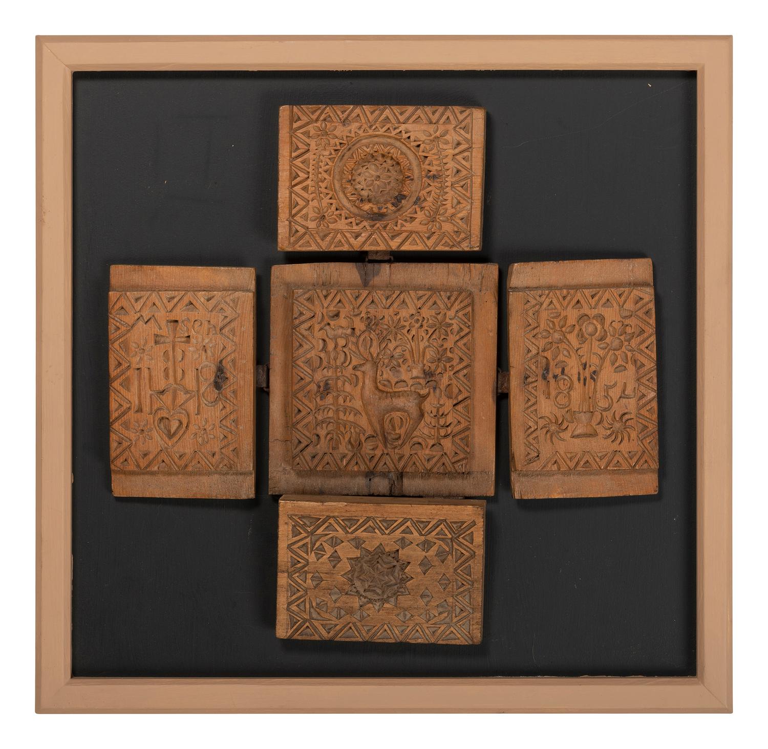 A Group of Wooden Biscuit or Cookie Molds