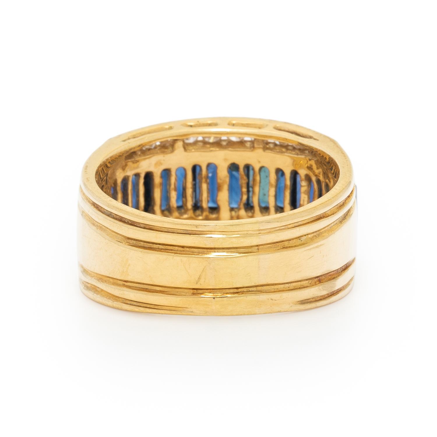 LEVIAN, SAPPHIRE, DIAMOND, AND YELLOW GOLD RING