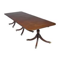 A Regency Style Mahogany Three-Pedestal Dining Table