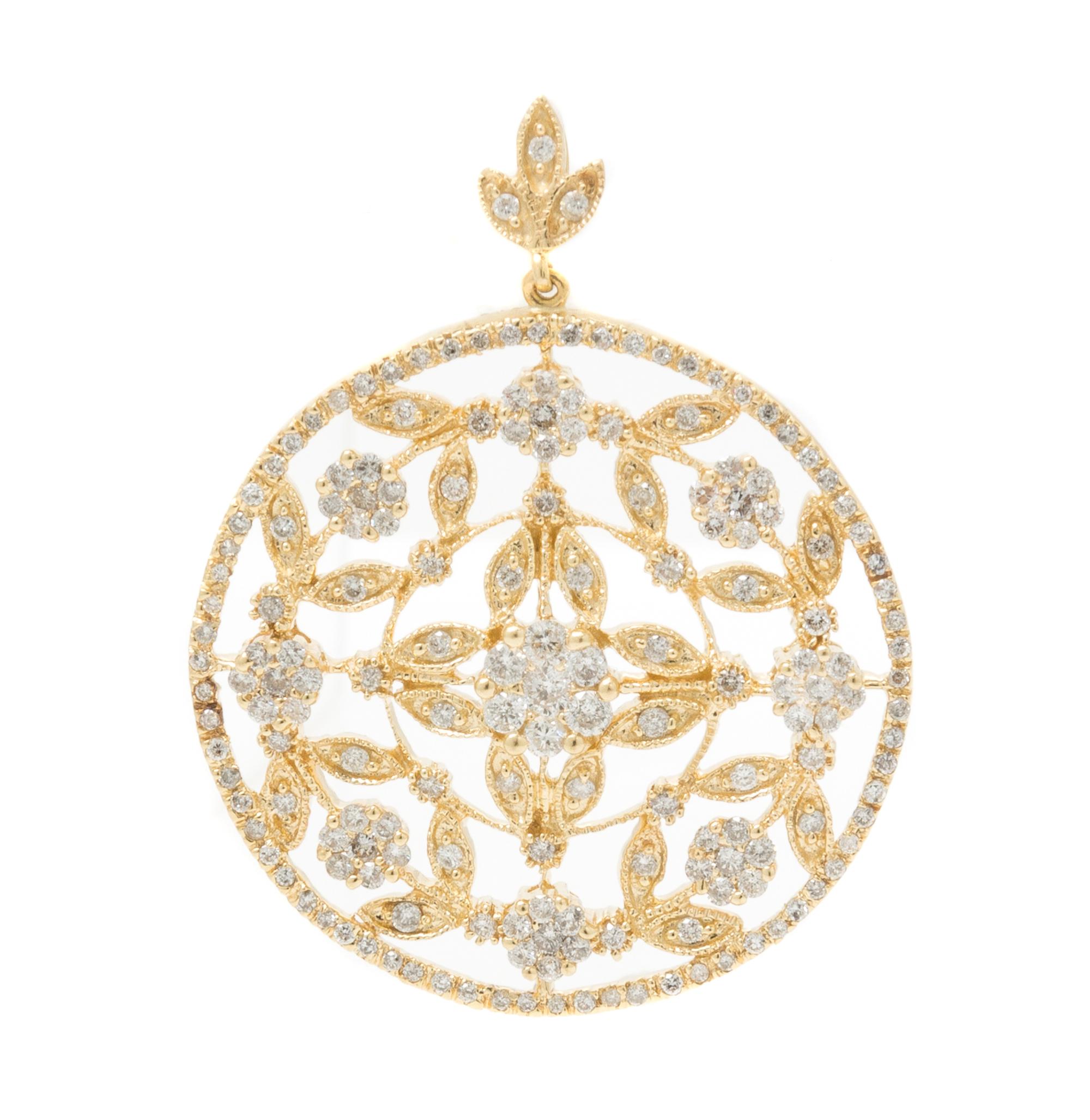 A 14 Karat Yellow Gold and Diamond Pendant, EFFY, 6.30 dwts.