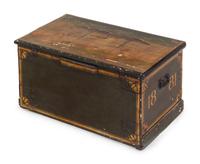 A Paint Decorated Ship Captain's Trunk
