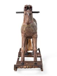 A Painted Wood Rocking Horse