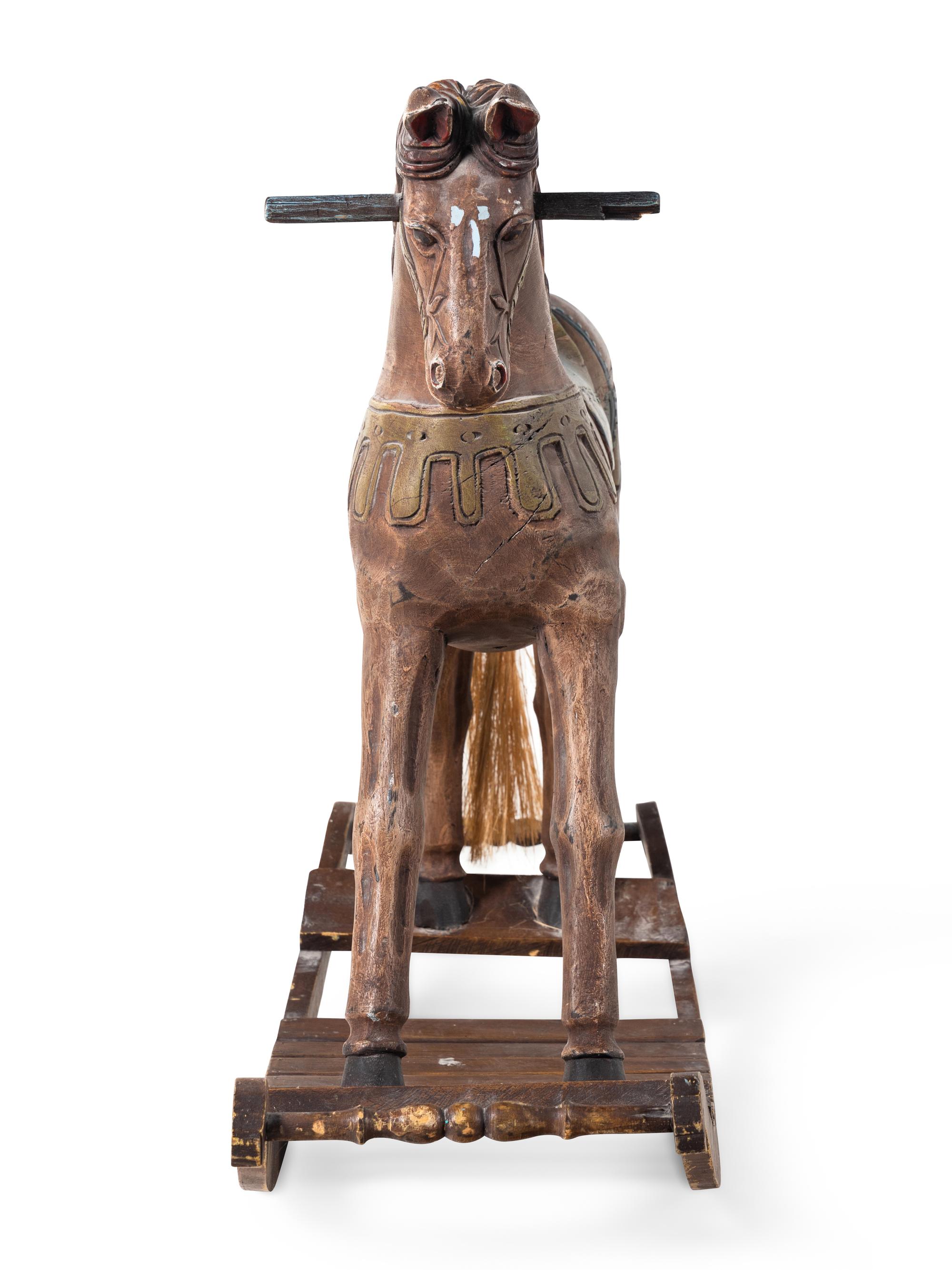 A Painted Wood Rocking Horse