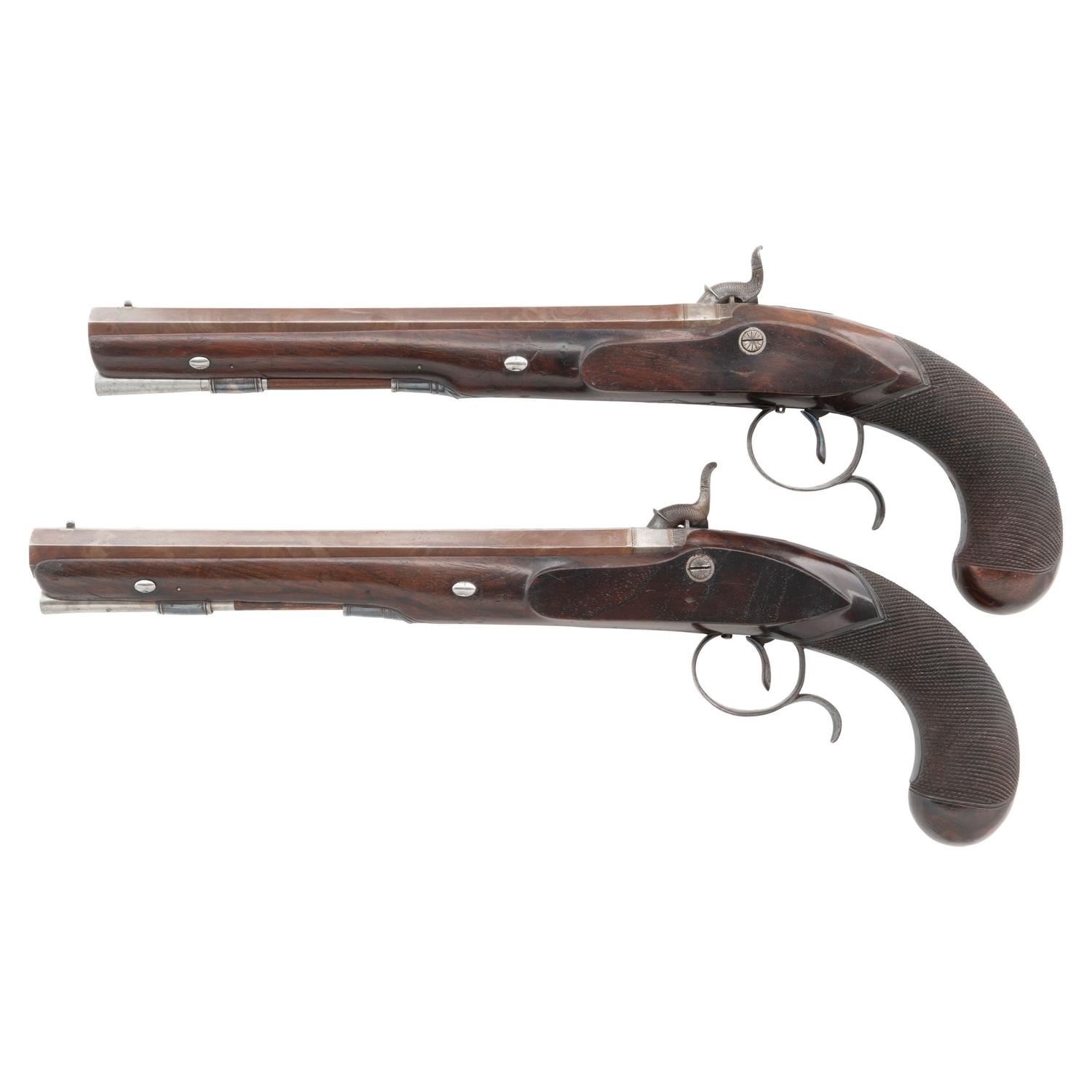 Cased Pair of Percussion Altered Pistols by John Richards of London