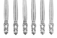 A Set of Twelve Georg Jensen Acorn Silver Cocktail Forks