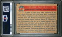 A 1957 Topps Mickey Mantle Yogi Berra Yankees Power Hitters Baseball Card No. 407 (PSA 2.5 GOOD+)