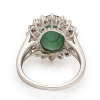 Jade, Diamond, and White Gold Ring