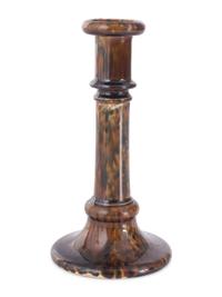 Five Rockingham Glaze Candlesticks