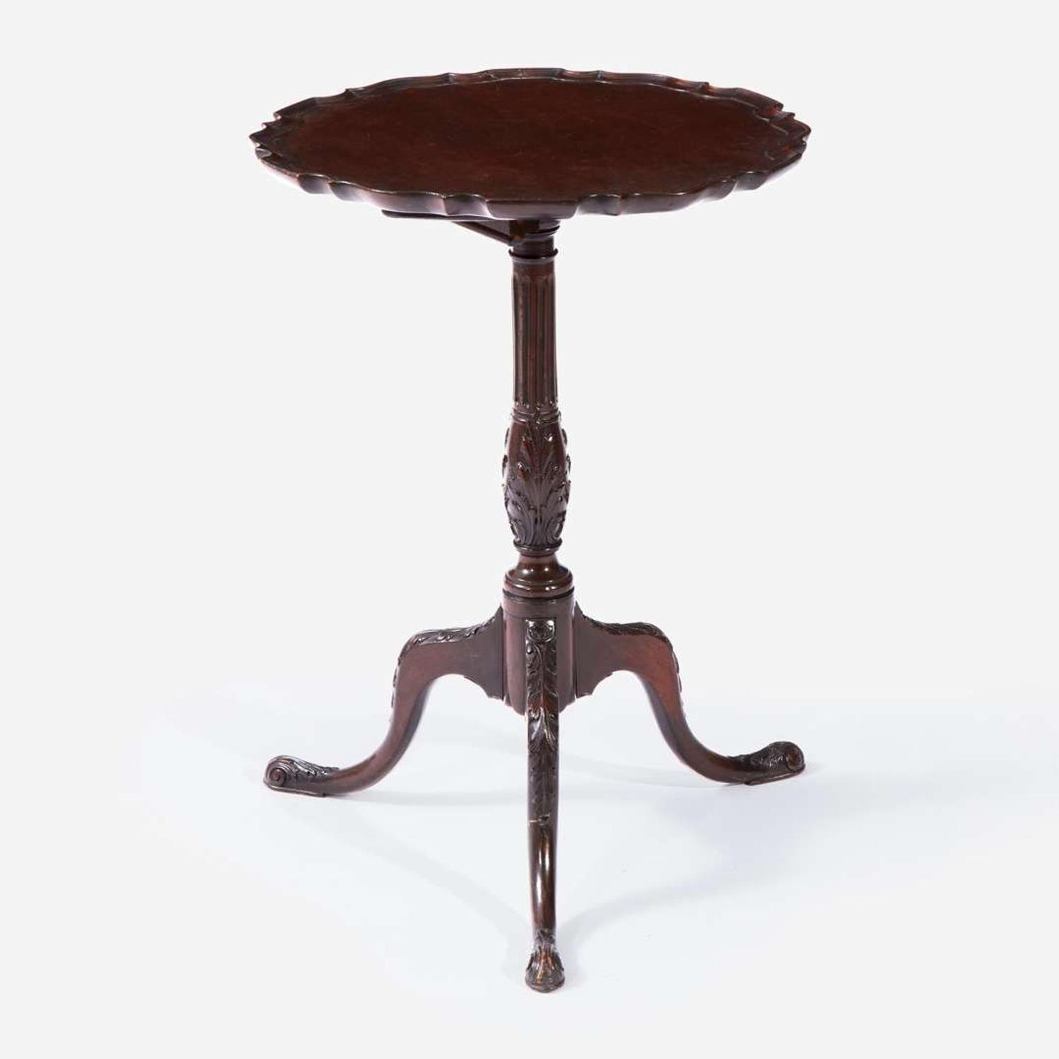 A George III Mahogany Piecrust Tilt-Top Candlestand