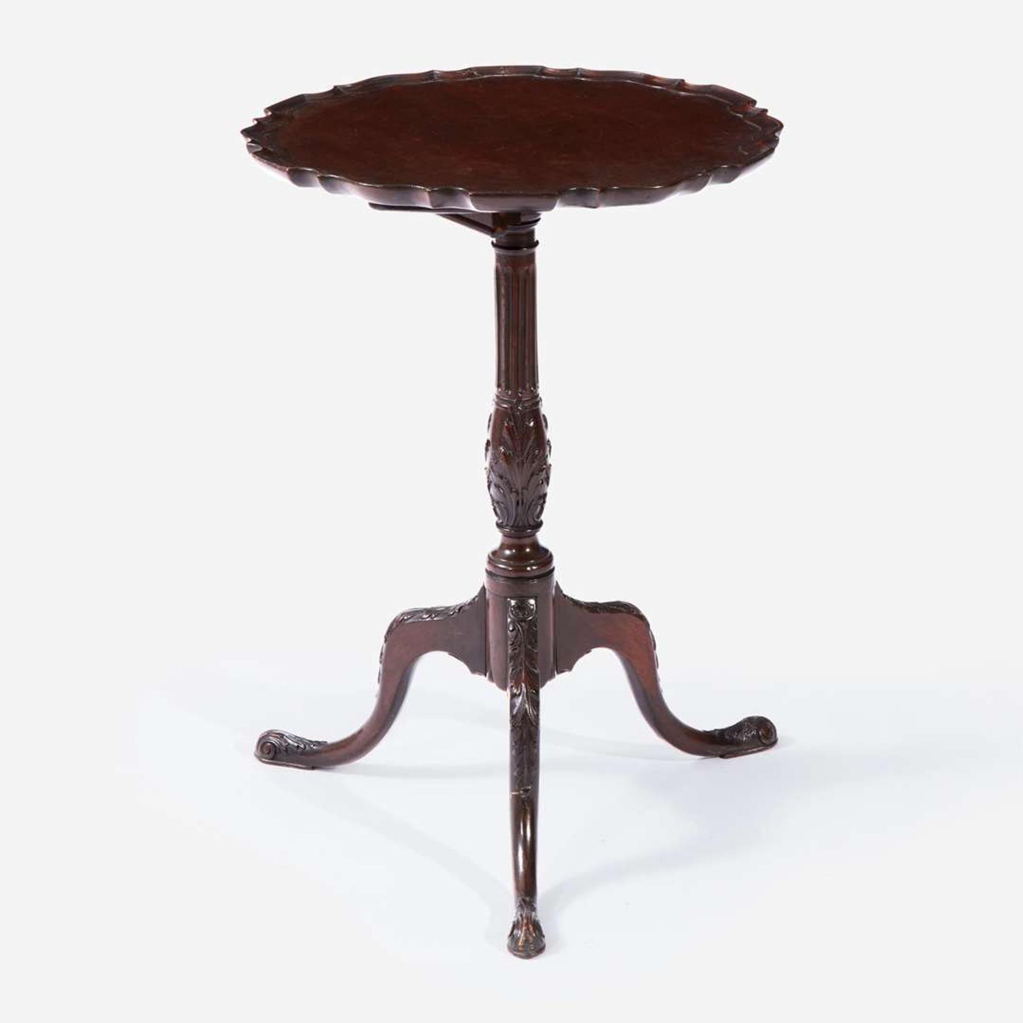 A George III Mahogany Piecrust Tilt-Top Candlestand