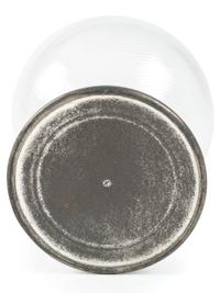 A Ribbed Glass Jug with Pewter Mount