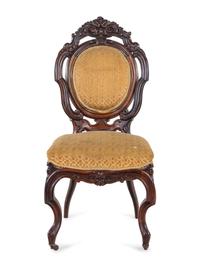 A Victorian Carved Mahogany Side Chair