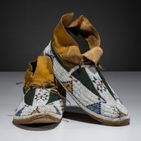Cheyenne Beaded Hide Moccasins