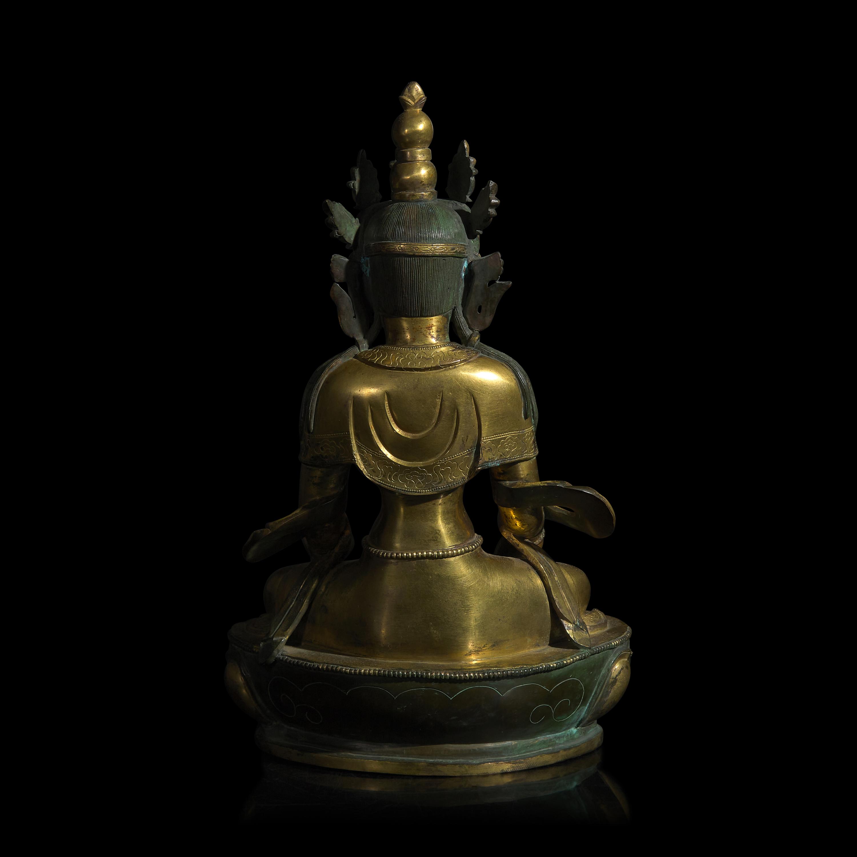 A Chinese Gilt Bronze Bodhisattva 鎏金銅菩薩坐像