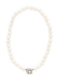 CULTURED PEARL AND DIAMOND NECKLACE