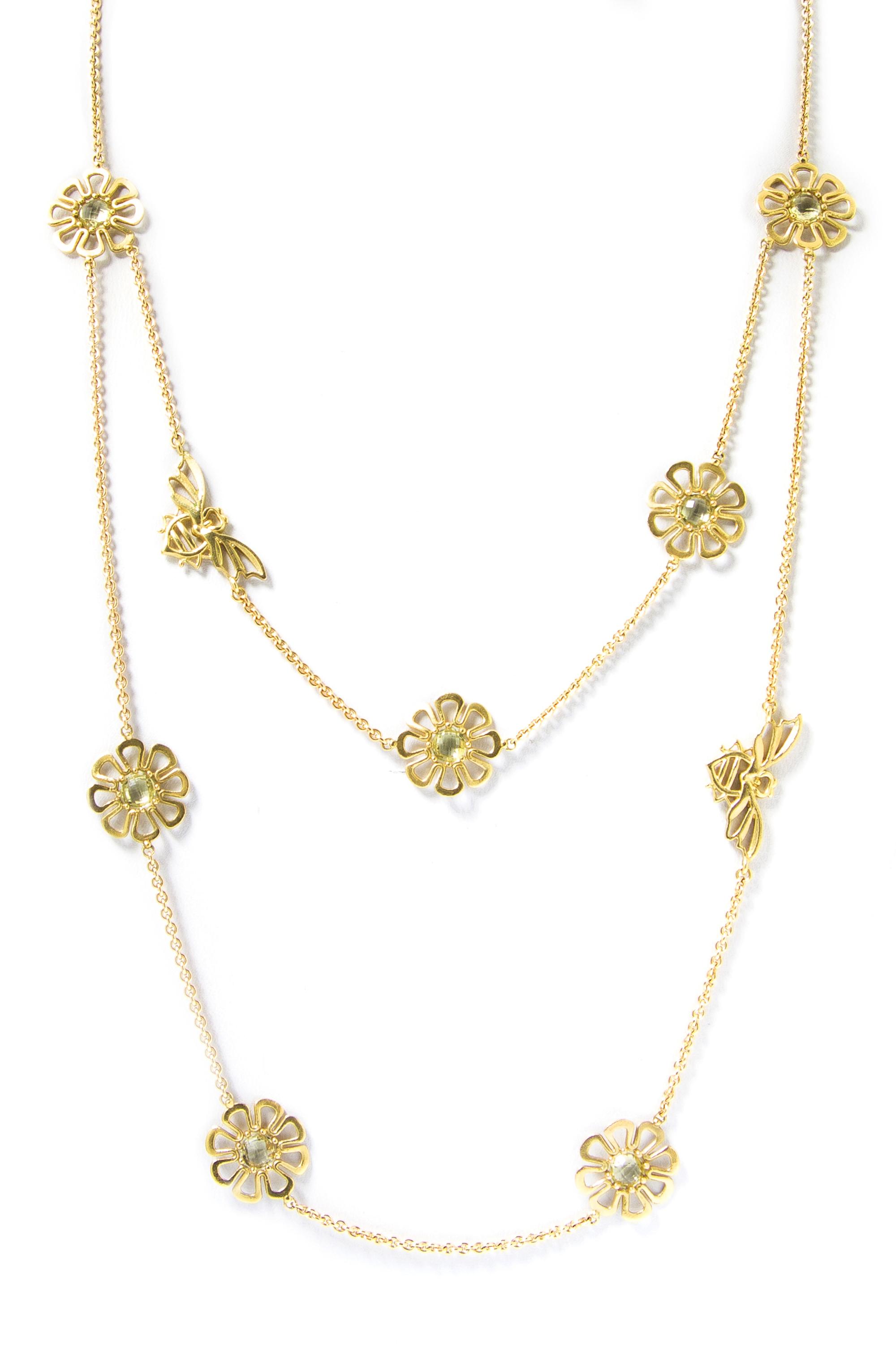An 18 Karat Yellow Gold and Citrine "Flower Power" Station Necklace, Paul Morelli, 15.70 dwts.