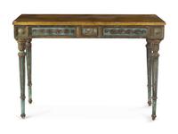 An Italian Painted and Parcel Gilt Console Table