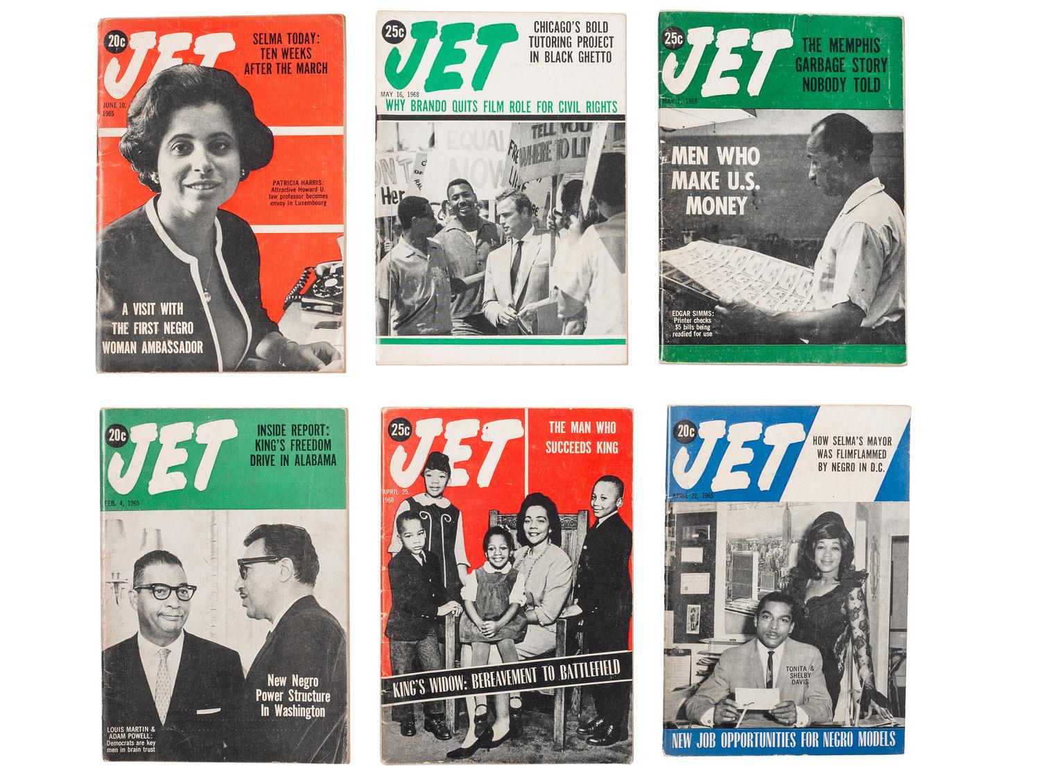 [CIVIL RIGHTS]. Jet . 13 issues (incomplete run). Chicago, IL: Johnson Publishing Co., September 1964-May 1968.