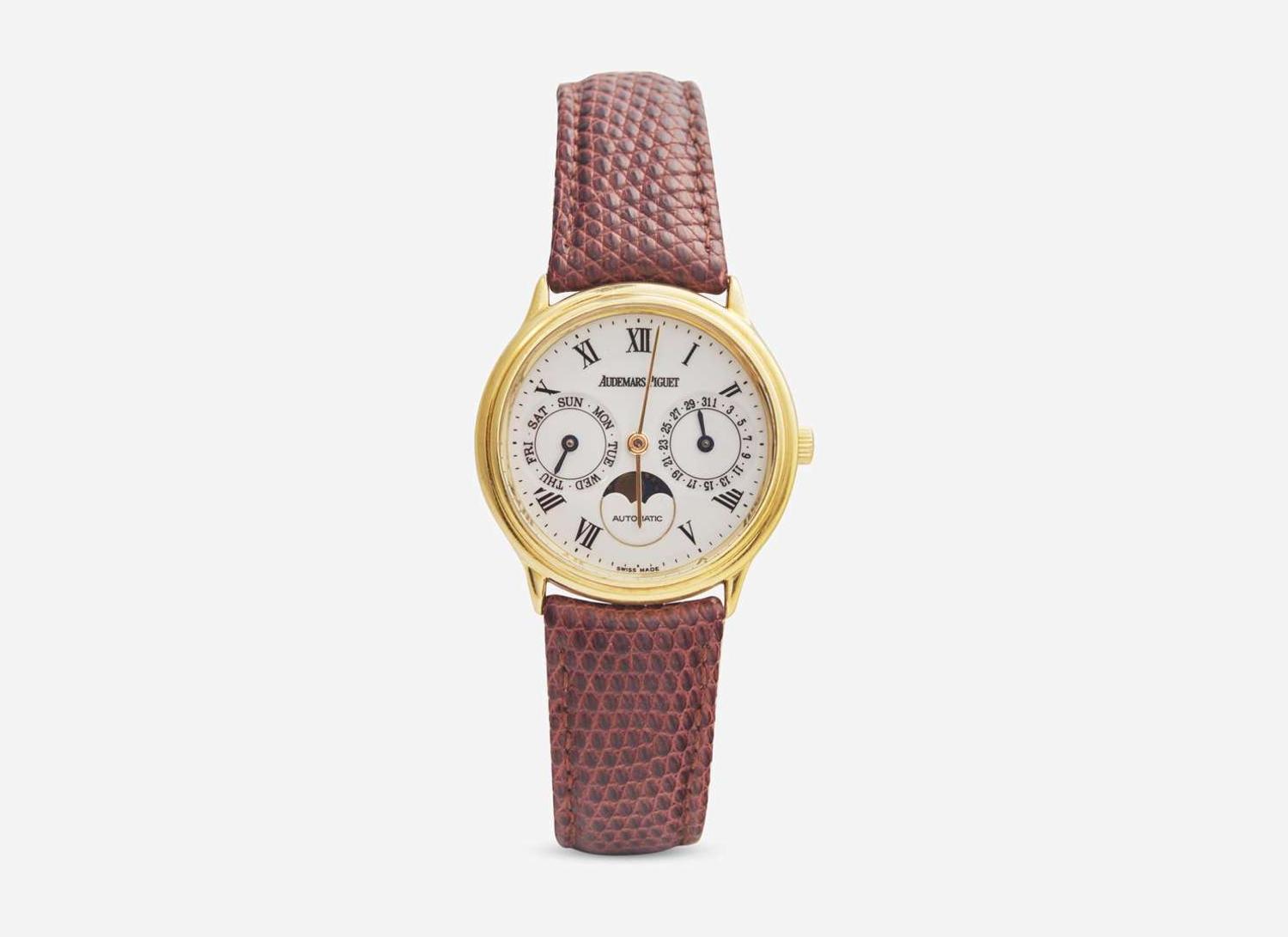 A Men's 18K Yellow Gold Audemars Piguet Moonphase Watch