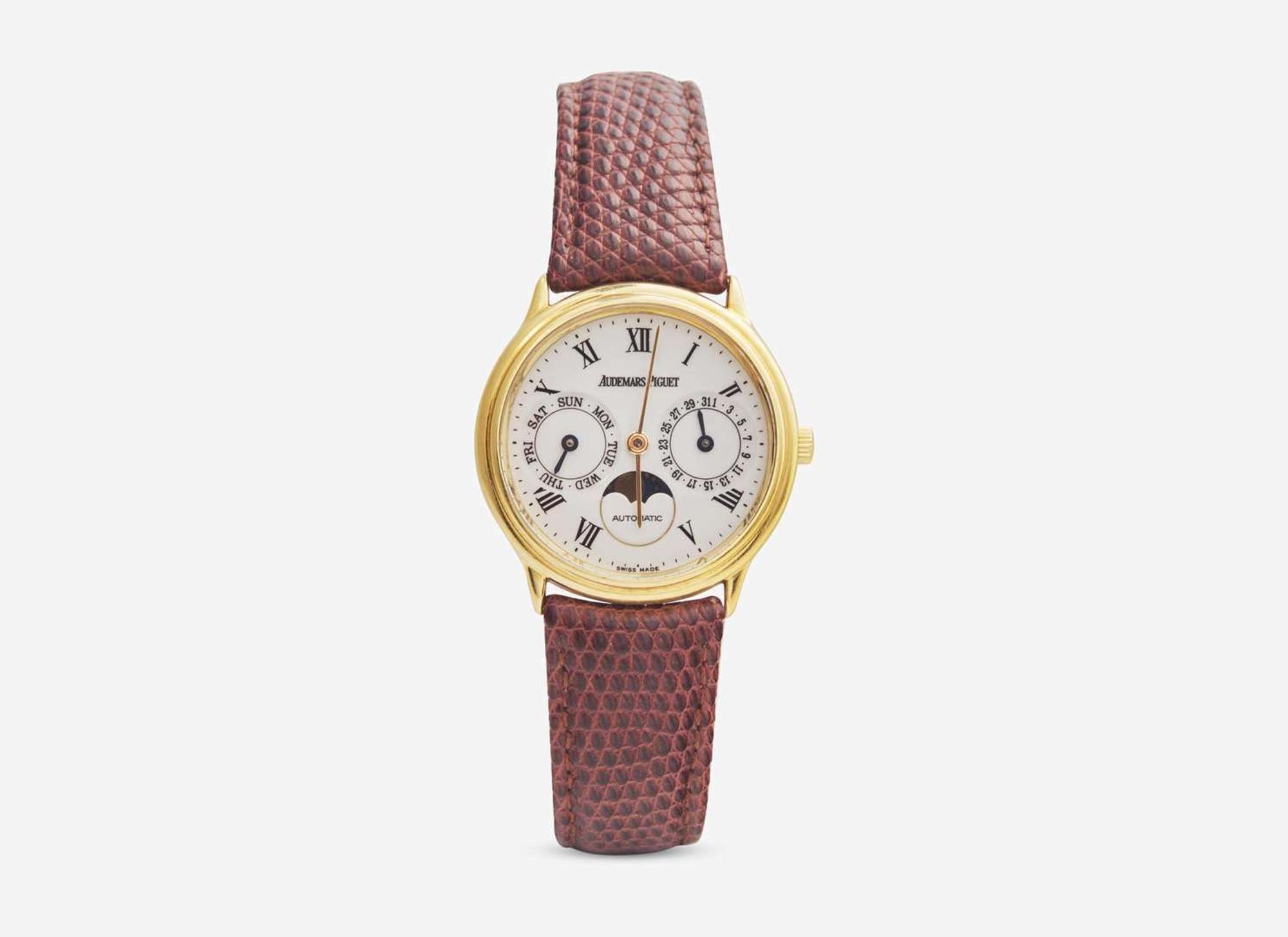 A Men's 18K Yellow Gold Audemars Piguet Moonphase Watch